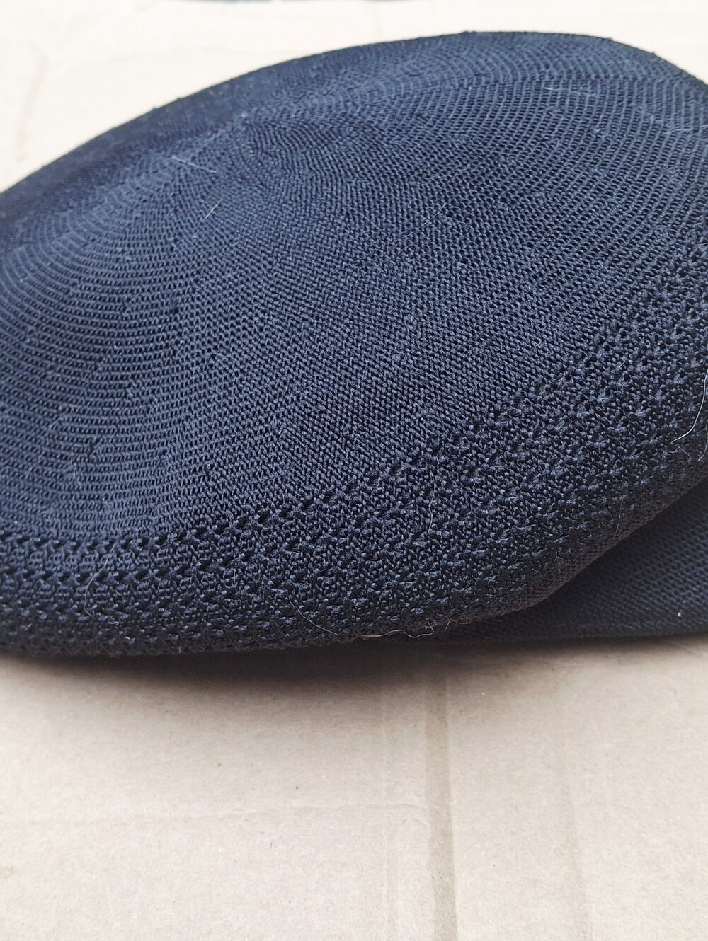 Kangol Black Knit 504 Cap with White Logo Small
